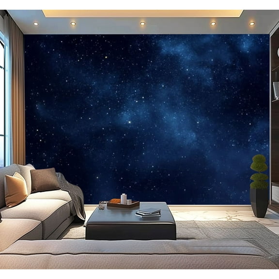 Peel and Stick Wallpaper Night Sky Stars soft Milky Way Universe as Texture Modern Art Wall Mural Decor Self Adhesive and Removable 100in x 144in