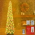 thumbnail image 1 of FT Lighted Fall Pop Up Tree Artificial Tinel Maple Tree with LED Lights Timer Battery Operated Collapsible Pencil Tinsel Trees for Fall Harvest Thanksgiving Front Porch Home Decor, 1 of 8