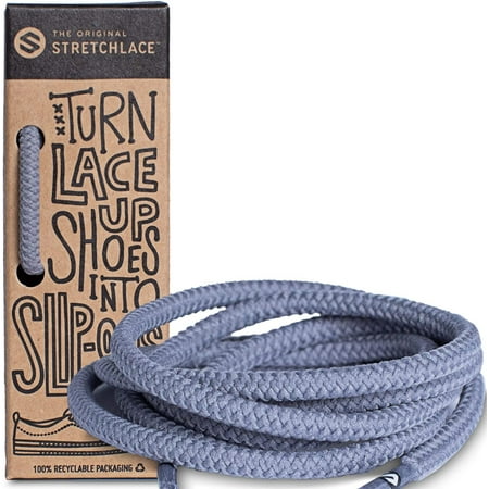 The Original Stretchlace | Elastic Shoe Laces | Round Stretch Shoelaces | Grey, 24 in (60 cm)