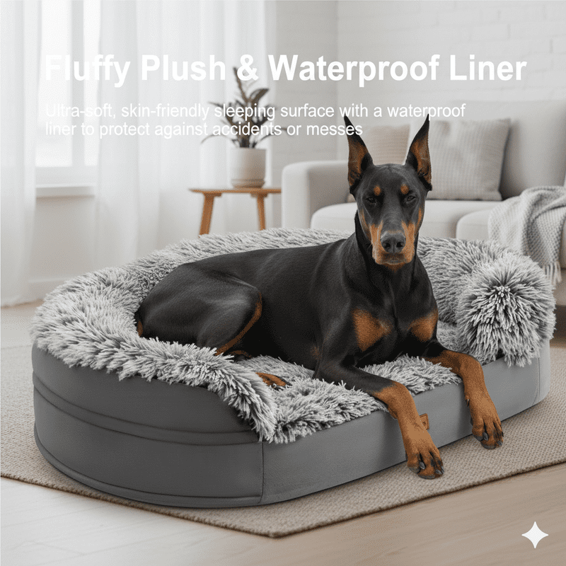 Gimars Orthopedic Egg Foam Dog Bed for Large Dogs with Bolsters, Waterproof, Removable Cover, Soft Support for Aging, Medium, Small Dogs,L
