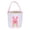 Pink, variant on Easter Bunny Basket Bags for Kids, Canvas Cotton Personalized Egg Basket Hunt Bags Cute Rabbit Print Buckets for Easter Eggs, Candy, Gift
