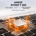 thumbnail image 3 of Laptop DELL 16 DC16255 AMD Ryzen 7 250 16GB DDR5 SSD 512GB Pantalla 16" Touch IPS FHD+ Windows 11 Teclado Ingles, 3 of 6