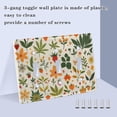 thumbnail image 3 of Yayeee Toggle Light Switch Wall Plate 2-Gang 4.56"x4.48" Decorative Outlet Cover, Leaves Pattern, 3 of 7