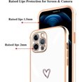 thumbnail image 2 of Compatible with iPhone 12 pro 6.1inch Case for Women Girls,Full Camera Lens Protection Raised Reinforced Corners TPU Love Heart Plating Bumper Case Cute Slim Shockproof Case Cover(Milky White), 2 of 7