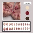 thumbnail image 2 of 24Pcs Fall Press on Nails Medium Thanksgiving Fake Nails with Maple Leaf Designs Plastic Nails Press on Autumn False Nail Kit Reusable Fall Leaves Stick on Nails for Women, 2 of 7