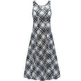 thumbnail image 1 of Small Petite Womens Dress Monochrome Plaid Sleeveless High V-Neck Princess Cut, 1 of 4