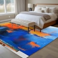 thumbnail image 4 of 6'x9' Area Rugs, Orange Blue Indoor Outdoor Area Rug for Living Room Bedroom, Geometric Oil Painting Modern Abstract Washable Bathroom Rugs Kitchen Floor Carpet Mats Home Decor Aesthetic, 4 of 8