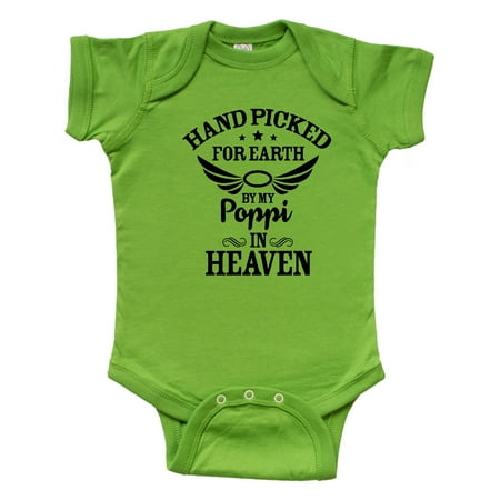 

Inktastic Handpicked for Earth By My Poppi in Heaven with Angel Wings Gift Baby Boy or Baby Girl Bodysuit