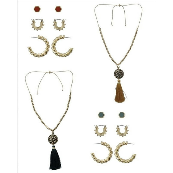 Time and Tru 4pack Multi Earrings and Long Necklaces Set