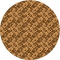 thumbnail image 1 of Ahgly Company Indoor Round Patterned Saddle Brown Area Rugs, 3' Round, 1 of 6