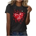 thumbnail image 4 of Vmvidoty Graphic Shirt for Women Cute Red Heart Short Sleeve Ladies Tee Tops Teen Girls Casual T Shirt Black XXXL, 4 of 5