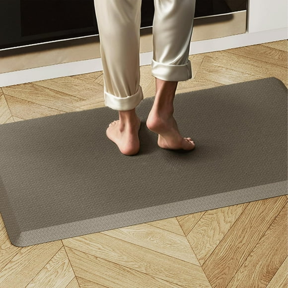 shiyou-Anti Fatigue Kitchen Mats for FloorWaterproof Cushioned Comfort Anti Fatigue Mat, 44x71cm Low Elastic Kitchen Floor Mat with Non-Slip Rubber Kitchen Runner Rug, Grey