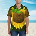 thumbnail image 2 of Xecao Sunflower3 print Hawaiian shirt - a stylish short-sleeve button-down for men, perfect for casual beach and tropical outings., 2 of 9