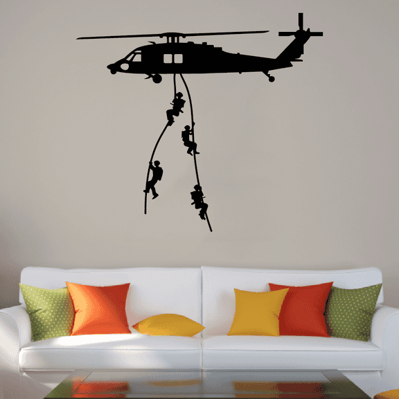 U.S. Army - Military Plane Military Aircraft Fighter Aircraft Silhouette Vinyl Wall Art Sticker Decal for Boys Girls Room Wall Rooms Bedroom Play Room Play Area Kid House Home Décor Size (8x10 inch)