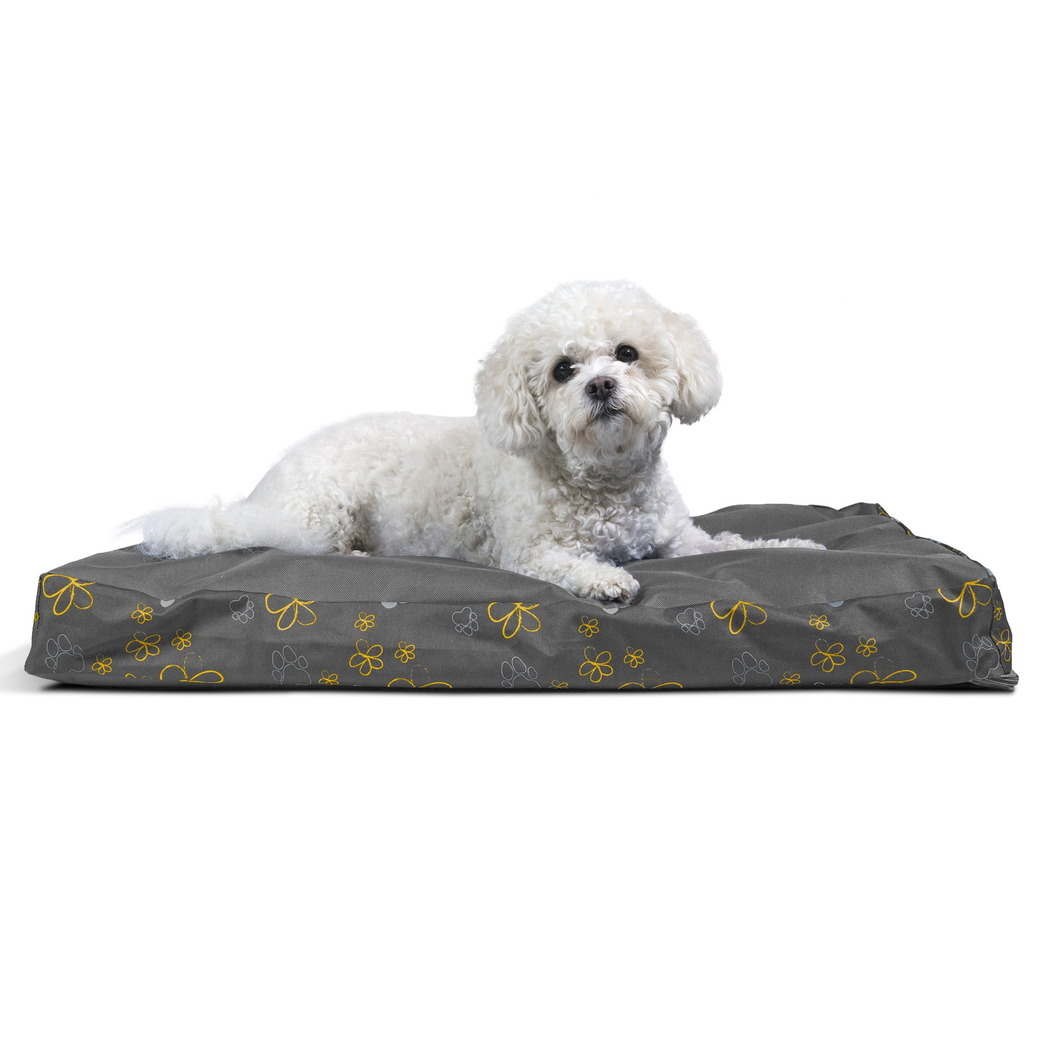 Furhaven Pet Dog Bed Deluxe Orthopedic Polycanvas Indoor Outdoor Garden Pet Bed For Dogs Cats Iron Gate Medium Walmart Com Walmart Com