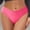 Hot Pink, variant on Womens Ribbed Thong Panties, Pink Seamless No Show, Nylon Spandex Low-Rise Underwear, Comfort for Tight Clothes, Size XS-XL,Size XS