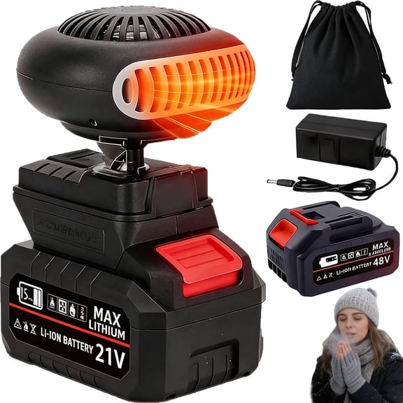 Rechargeable Indoor Heater for Power Outage - Cordless Battery Powered Space Heater for Camping, Indoor Use, and Car Defrosting.
