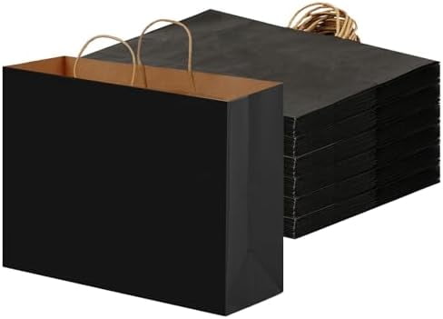 100 Pack 8x4.75x10 Inch Medium Green Gift Paper Bags With Handles Bulk Kraft Bags Craft Grocery Shopping Retail Party Favors Wedding Business Sacks Dark G