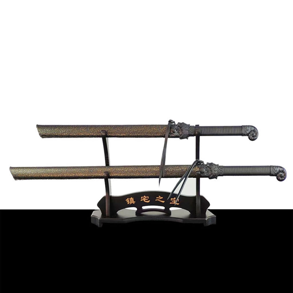 Aellinatey Sword Stand Two Tiers Sword Rack Holder Display for Katanas Wakizashi Swords
