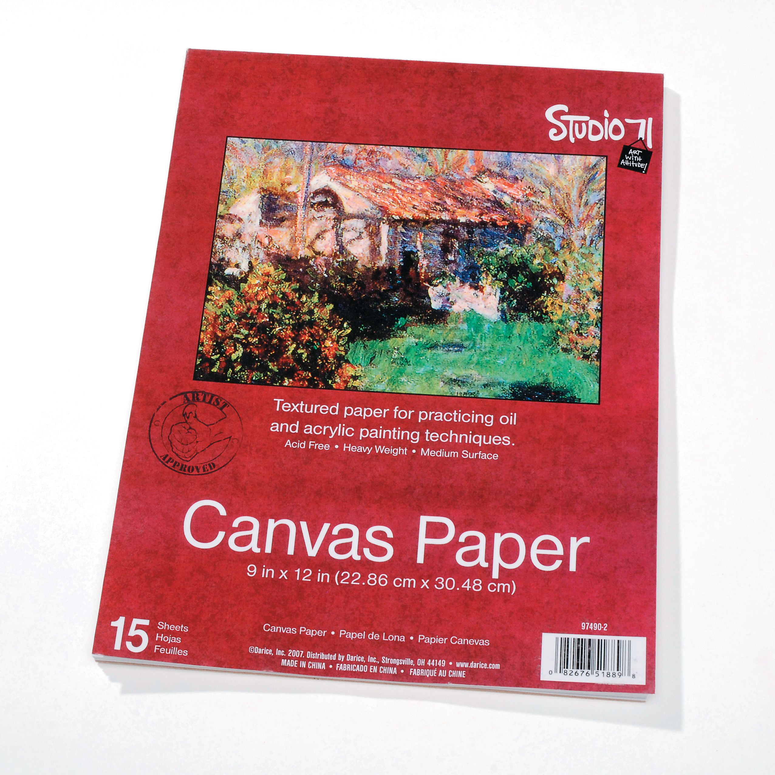 Darice Studio 71 Canvas Paper Pad, 9 x 12 Inches