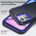 thumbnail image 3 of JTCASES for iPhone 11 Case, Shockproof Anti-drop PC Frame Anti-slip Strip Silicone Back Shell Rugged Anti-scratch for iPhone 11 (6.1" 2019) - Black+Blue, 3 of 8