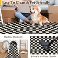 thumbnail image 3 of BERTHMEER 8'x10' Large Area Rugs for Living Room Modern Checkered Plaid Rugs Soft Faux Wool Bedroom Office Dining Room Farmhouse Geometric Contemporary Washable Non Slip Rugs Carpets, Black, 3 of 6