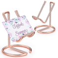 thumbnail image 1 of 2 piece metal business card holder for desk, mobile phone stand, elegant line business card display holder stand, office, 1 of 5