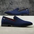 thumbnail image 3 of Mens Loafers Wedding Dress Shoes Slip-On Loafers for Men Tuxedo Suit Shoes, Blue-03, 9.5US, 3 of 5