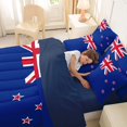 thumbnail image 5 of Manfei New Zealand Flag 7pcs Queen Bedding,Cultural Pride Bedding Comforter Set Queen,Blue Red White,Navy Blue Reversible, 5 of 7