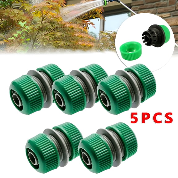 ACDANC Garden Hose Repair Connector 5-Pack,1/2 Inch Quick Connect Pipe Fittings,Plastic Mender Couplings for Standard Water Hoses