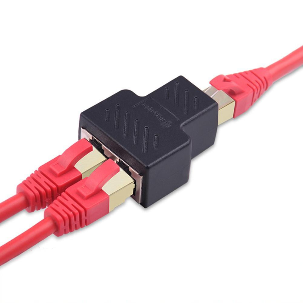 2-Port RJ45 Ethernet Splitter Adapter,LAN Cable Hub for Sharing One Network Outlet