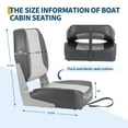 thumbnail image 5 of Garvee 2 Pack Folding Boat Seats Low Back, Waterproof Marine Grade PVC Leather Fishing Boat Seat with Thickened Sponge, Rust-Proof Aluminum Hinges for Fishing, Pontoon, Speedboat, 5 of 7