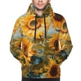 thumbnail image 4 of KLL Sunflower Field Art Print Mens Hoodie Long Sleeve Casual Pullover Hooded Sweatshirt Fashion Drawstring Hoodies with Pocket-Large, 4 of 6