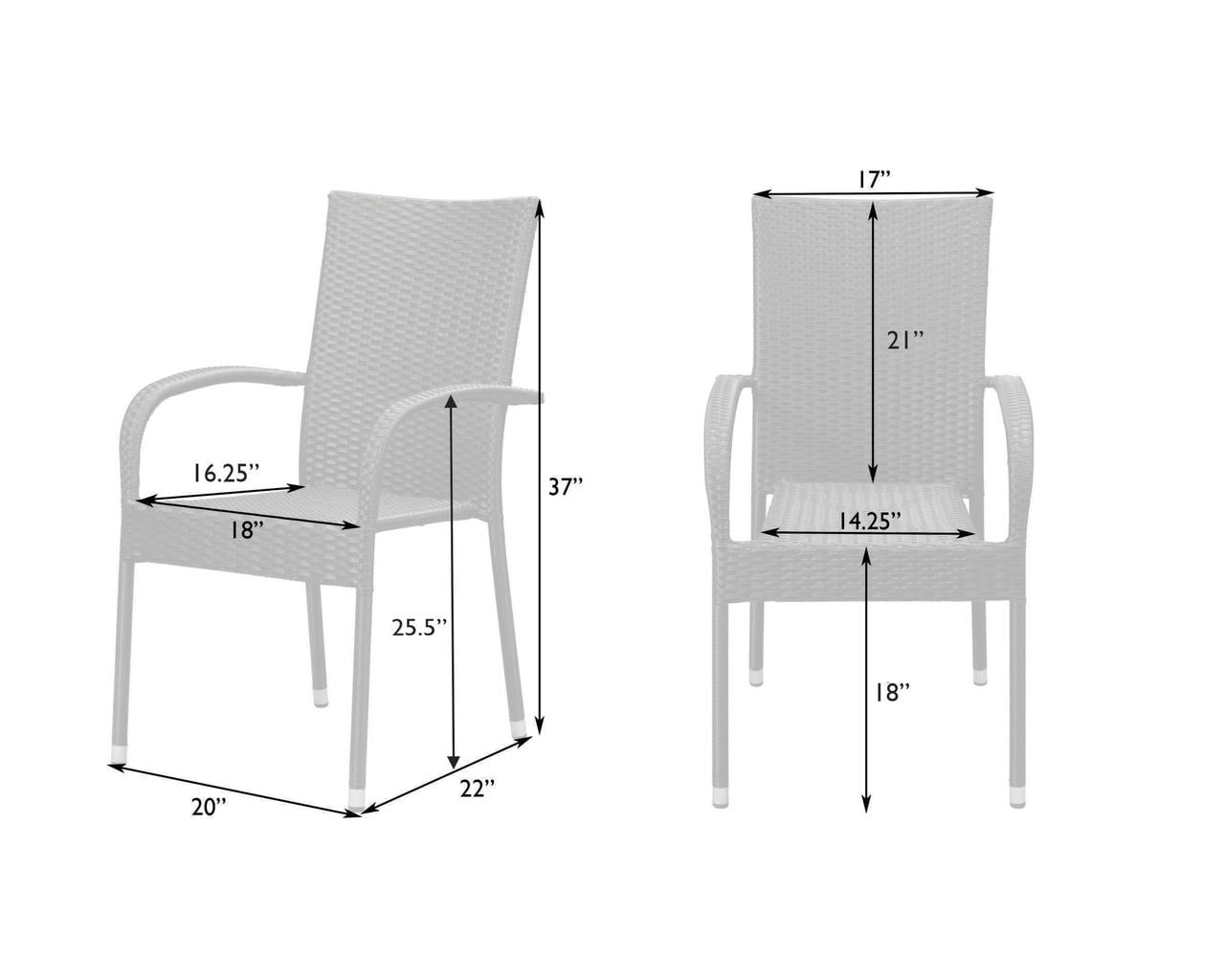Patio Sense Morgan Outdoor Wicker Chair - Set of 4