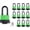 GREEN 40mmLS*12, variant on Colored Padlocks, Red-Covered Laminated Steel Lock, Same Color with Same Key, Keyed Alike Outdoor Locks, Can Be as Lockout Tagout Lock, Pack of 12