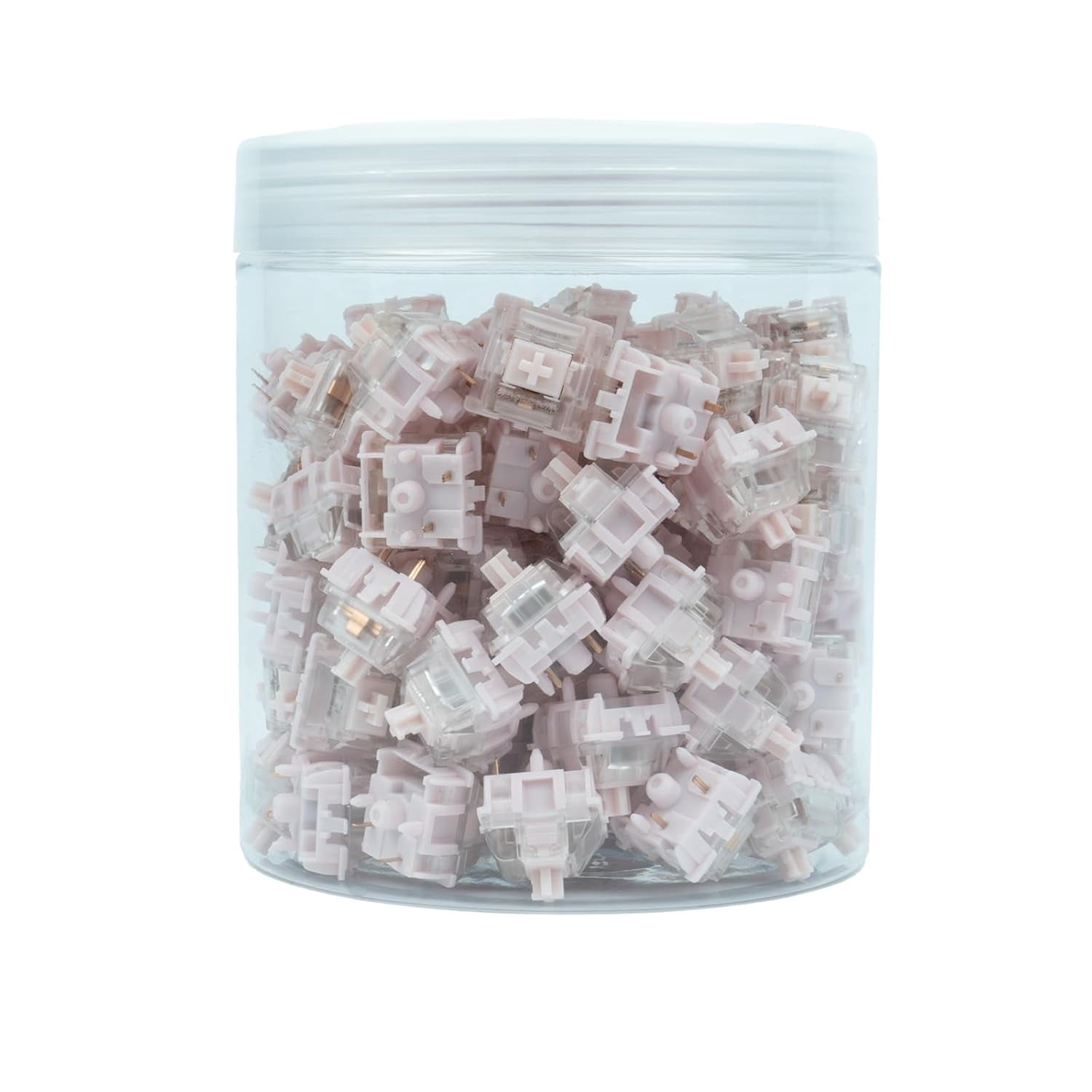 GATERON Jelly Series Keyboard Switches, Linear Tactile Silent RGB LED 5 Pin Factory Pre-lubed Full POM Key Switches for MX Mechanical Keyboard (Strawberry,110pcs)