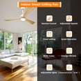 thumbnail image 4 of 52" Ceiling Fans with Lights, Remote Control Reversible Ceiling Fan, Quiet DC Motor 3 Blade Wood Ceiling Fans 6 Speed Levels, for Patio Living Room, Bedroom, Office, Indoor, White +Natural, 4 of 9