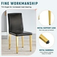 thumbnail image 5 of Set of 4 Black Pu Leather Backrest Chairs with Gold Metal Legs -A Perfect Pairing, Ideal for Minimalist and Modern Home Decor Styles, with Product Dimensions of 16.2*18.5*34.6 Inches, 5 of 9