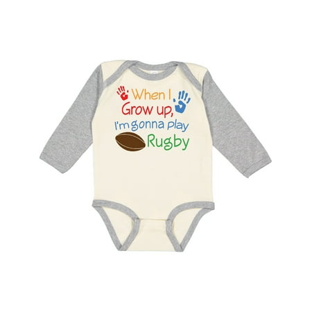

Inktastic Future Rugby Player Outfit Boys Gift Baby Boy Long Sleeve Bodysuit