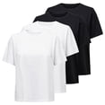 thumbnail image 1 of ONLY Camiseta para mujer Paquete de 4 - ONLONLY TEE, cuello redondo, algodón, liso Blanco/Negro XL (X-Large), 1 of 7