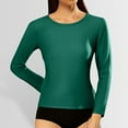thumbnail image 2 of Women's Fashion Casual Ribbed Long Sleeve Round Neck Slim T Shirt Top, 2 of 5