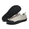 thumbnail image 2 of Men's Lace‑Up Low‑Top Hiking Trail Shoes, Synthetic Leather Upper Mesh Lining Square Toe Rugged Rubber Outsole Lightweight Footwear For Trekking Walking And Daily Outdoor Activities, 2 of 7