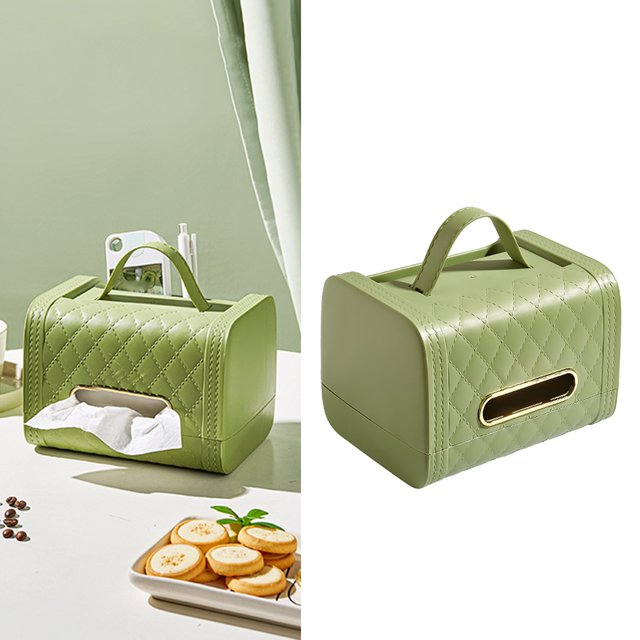 Caja de pañuelos multifuncional, dispensador de pañuelos, soporte para pañuelos y servilletas de lujo con asa, caja de almacenamiento de servilletas, diseño a prueba de futuro