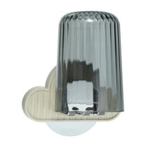 Unique Bargains 1 Set Wall Mounted Toothbrush Holder with Cup for Bathrooms Beige 4.33"x2.56"
