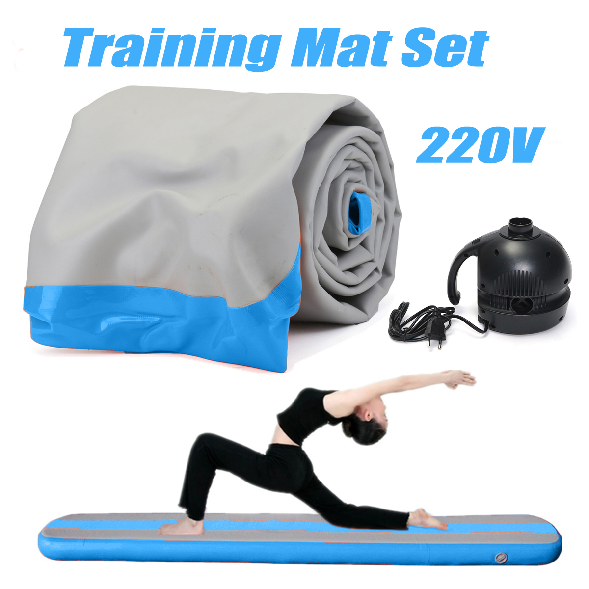 Inflatable Practice Training Mat Gymnastics Yoga Air Balance Beam Air Tumbling Track GYM