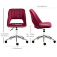 thumbnail image 3 of Vinsetto Armless Office Chair Swivel Computer Desk Chair, Red, 3 of 10