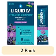 Liquid I.V. Concord Grape Hydration Multiplier for Kids Powdered Electrolyte Drink Mix, 8 Count (2 pack)