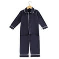 thumbnail image 4 of Kids Velvet Pajamas Toddler Button-Down Solid Long-Sleeve T-Shirt Top + Pants 2PCS Outfits Clothes, 4 of 4