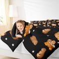 thumbnail image 3 of Erosebridal Brown Cartoon Capybara Twin Comforter Sets,Kawaii Daisy Blossom Bedding Set For Kids Teens ,Reversible Black 2pcs, 3 of 7