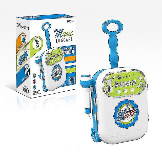Simulación de dibujos animados para niños, altavoz, guitarra, iluminación de la primera infancia, canto, micrófono intermitente, carrito, barra, juguetes musicales